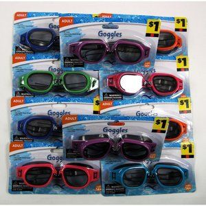 Swimgear Lot 10 Pairs Adult Swim Goggles - PC lens - Adjustable New